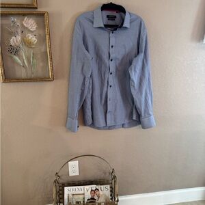 Blue and White Houndstooth Fabric